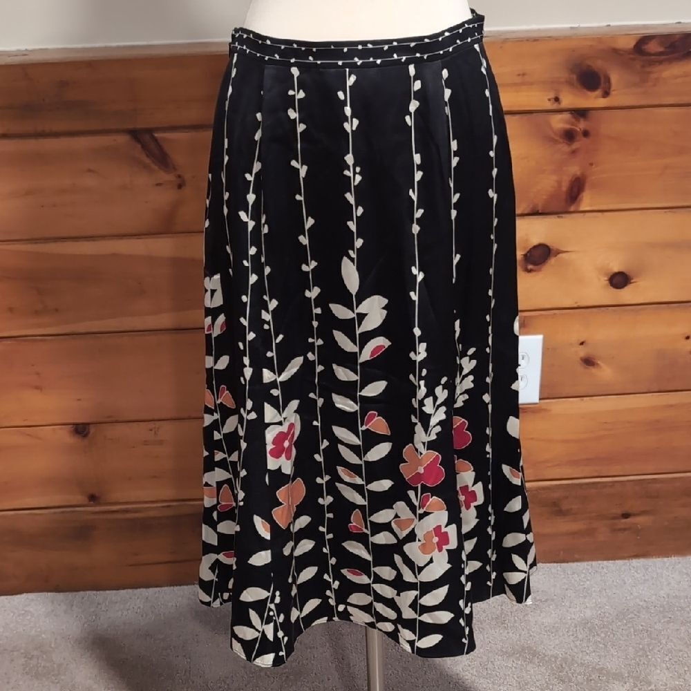 Talbots Black and White A-line Midi Skirt - Picture 3 of 4